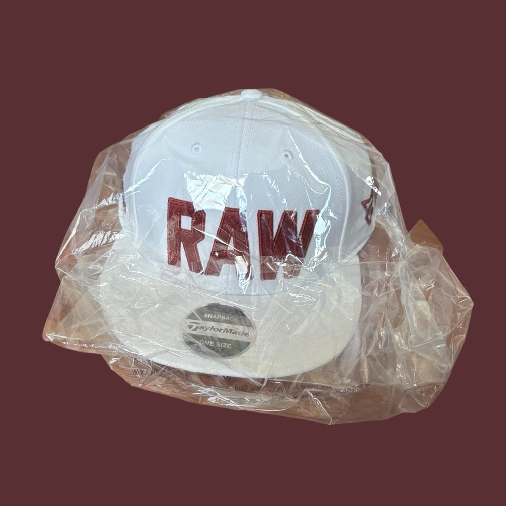 White TaylorMade RAW hat